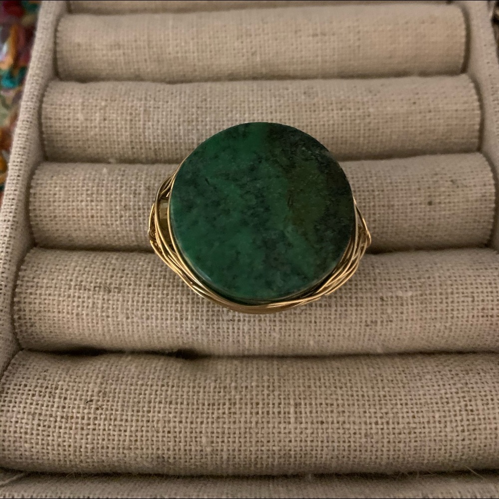 Green Mosaic Rock Ring